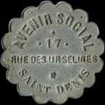 Jeton de 5 centimes (30 mm) émis par l'Avenir Social - 17 rue des Urselines à Saint-Denis (93200 - Seine-Saint-Denis) - avers