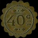 Jeton de 40 centimes �mis par le Caf� Terminus � Saint-Di� (88100 - Vosges) - revers