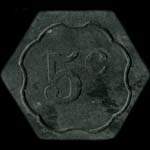 Jeton de 5 centimes 1911 �mis par L'Alliance de Saint-Di� (88100 - Vosges) - revers