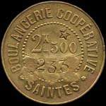 Jeton de 2 kg 500 (de pain) �mis par la Boulangerie Coop�rative - Saintes (17100 - Charente-Maritime) - avers