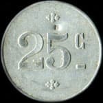 Jeton de 25 centimes avec poin�on carr� au revers �mis par les Nouvelles Galeries - Saintes - Clients Associ�s � Saintes (17100 - Charente-Maritime) - revers