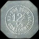 Jeton de 12 1/2 centimes �mis par le Caf� J.B. Garnier � Sainte-Sigol�ne (43600 - Haute-Loire) - revers