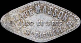 Jeton de 12 1/2 centimes �mis par le Caf� Masson � Sainte-Sigol�ne (43600 - Haute-Loire) - revers