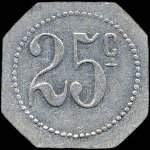 Jeton de 25 centimes �mis par la Coop�rative des Usines de St-Fons (69190 - Rh�ne) - revers