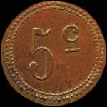 Jeton de 5 centimes �mis par La Laborieuse - St-Fons (69190 - Rh�ne) - revers