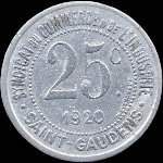 Jeton de 25 centimes 1920 �mis par le Syndicat du Commerce et de l'Industrie de Saint-Gaudens (31800 - Haute-Garonne) - revers