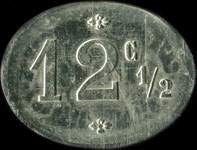 Jeton de 12 &frac12; centimes �mis par le Caf� Marey � Saint-Hilaire � Saint-Genest-Malifaux (42660 - Loire) - revers