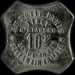 Jeton de 10 francs �mis par Au Petit Paris � Saint-Germain-en-Laye (78100 - Yvelines) - revers