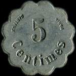 Jeton de n�cessit� de 5 centimes �mis par la Boulangerie Coop�rative de Saint-Ju�ry (81160 - Tarn) - revers