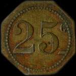 Jeton de 25 centimes �mis par Jacquet - Saint-Just-en-Chevalet (42430 - Loire) - revers