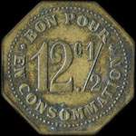Jeton de n�cessit� de 12 &frac12; centimes �mis par le Caf� Dumont � Saint-Just-Malmont (43240 - Haute-Loire) - revers