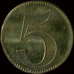 Jeton de 5 francs �mis par CSL - (Casino de Saint-Lunaire) � Saint-Lunaire (35800 - Ille-et-Vilaine) - revers