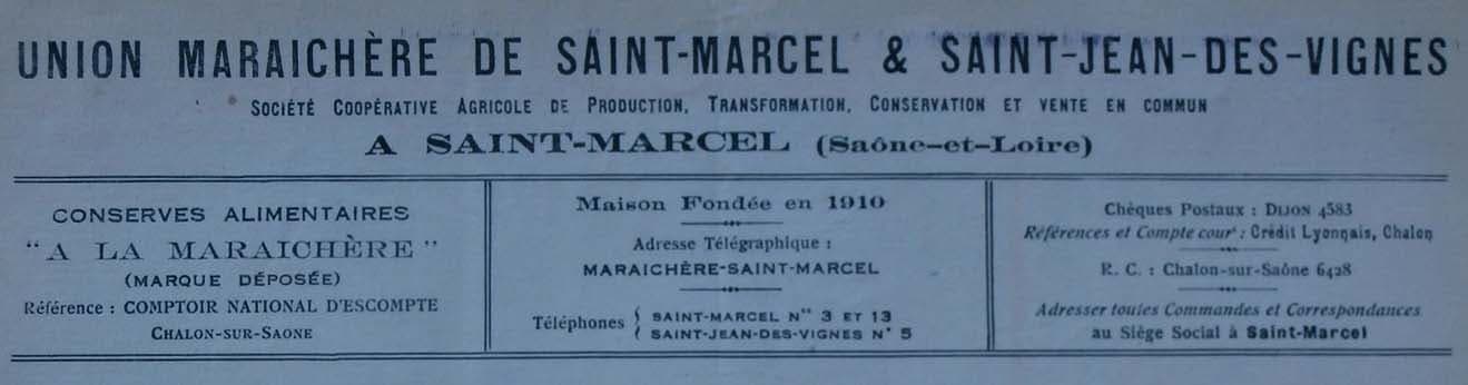 Saint-Marcel (71380 - Sa�ne-et-Loire) - Coordonn�es de l'Union Maraich�re de Saint-Marcel & Saint-Jean-des-Vignes