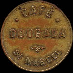 Jeton de 1 franc �mis par le Caf� Dougada � Saint-Marcel-sur-Aude (11120 - Aude) - avers