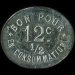 Jeton de 12 &frac12; centimes �mis par le Caf� Grangette � Saint-Maurice-en-Gourgois (42240 - Loire) - revers