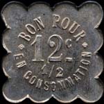 Jeton de 12 &frac12; centimes �mis par le Caf� de la Place Berger-Faure � Saint-Maurice-en-Gourgois (42240 - Loire) - revers