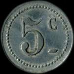 Jeton de 5 centimes �mis par la Ruche des Poudriers � Saint-M�dard-en-Jalles (33160 - Gironde) - revers