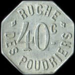 Jeton de 40 centimes émis par la Ruche des Poudriers à Saint-Médard-en-Jalles (33160 - Gironde) - avers