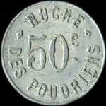 Jeton de 50 centimes émis par la Ruche des Poudriers à Saint-Médard-en-Jalles (33160 - Gironde) - avers