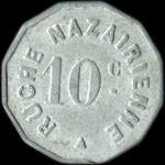 Jeton de 10 centimes émis par la Ruche Nazairienne à Saint-Nazaire (44600 - Loire-Atlantique) - avers