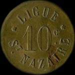 Jeton de 10 centimes émis par la Ligue - St-Nazaire (44600 - Loire-Atlantique) - avers