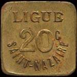 Jeton de 20 centimes émis par la Ligue - St-Nazaire (44600 - Loire-Atlantique) - avers