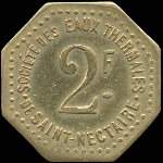 Jeton de 2 francs �mis par la Soci�t� des Eaux Thermales de Saint-Nectaire (63710 - Puy-de-D�me) - avers