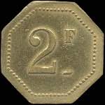 Jeton de 2 francs �mis par la Soci�t� des Eaux Thermales de Saint-Nectaire (63710 - Puy-de-D�me) - revers