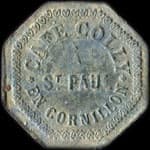 Jeton de 12 &frac12; centimes en zinc �mis par le Caf� Colly � St-Paul-en-Cornillon (42240 - Loire) - avers
