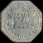 Jeton de 12 &frac12; centimes en zinc �mis par le Caf� Colly � St-Paul-en-Cornillon (42240 - Loire) - revers