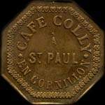 Jeton de 12 &frac12; centimes en laiton �mis par le Caf� Colly � St-Paul-en-Cornillon (42240 - Loire) - avers