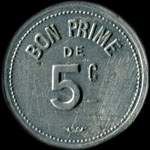 Jeton de n�cessit� de 5 centimes �mis par Aux Iles Bal�ares - Forteza � Saint-Pierre-le-Moutier (58240 - Ni�vre) - revers