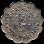 Jeton de 12 1/2 centimes �mis par le Caf� Ph.Pom�on � Saint-Romain-en-Jarez (42800 - Loire) - revers