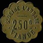 Jeton de 250 grammes de viande �mis � Saint-Seine-l'Abbaye (21440 - C�te d'Or) - avers