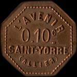 Jeton de 10 centimes �mis par L'Avenir - Coop�rative de Consommation � Saint-Yorre (03270 - Allier) - avers