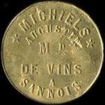 Jeton de 1 sous �mis par Michiels Augustin - Marchand de Vins � Sannois (95110 - Val-d'Oise) - avers