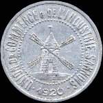 Jeton de 25 centimes 1920 �mis par l'Union du Commerce & de l'Industrie de Sannois (95110 - Val-d'Oise) - revers