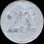 Jeton de 25 centimes 1920 �mis par l'Union du Commerce & de l'Industrie de Sannois (95110 - Val-d'Oise) - revers