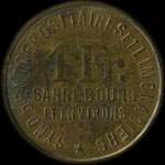 Jeton de n�cessit� de 1 franc �mis par le Syndicat d'Entrepositaires et Limonadiers - Charles Weber - Tel. 80 - Esp�rance � Sarrebourg (57400 - Moselle) - revers