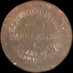 Jeton de n�cessit� de 1 franc �mis par le Syndicat d'Entrepositaires et Limonadiers - Elmerich Pierre - Tel. 4 - Brasserie-devant-les-Ponts � Sarrebourg (57400 - Moselle) - avers