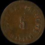 Jeton en cuivre de 5 centimes émis par le Dépôt de Mendicité - Sarthe (72 - département) - avers