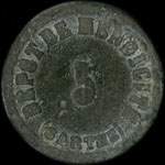Jeton en zinc de 5 centimes émis par le Dépôt de Mendicité - Sarthe (72 - département) - avers