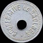 Jeton de 1 litre de lait trou� �mis par la Coop�rative de Saulnes (54650 - Meurthe-et-Moselle) - avers