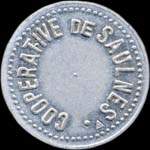 Jeton de 1 litre de lait �mis par la Coop�rative de Saulnes (54650 - Meurthe-et-Moselle) - avers