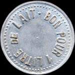 Jeton de 1 litre de lait �mis par la Coop�rative de Saulnes (54650 - Meurthe-et-Moselle) - revers