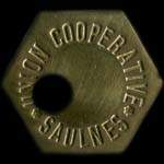 Jeton de Baguette en laiton trou� �mis par l'Union Coop�rative de Saulnes (54650 - Meurthe-et-Moselle) - avers