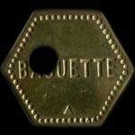 Jeton de Baguette en laiton trou� �mis par l'Union Coop�rative de Saulnes (54650 - Meurthe-et-Moselle) - revers