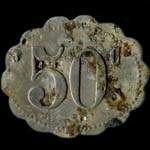 Jeton de 50 centimes �mis par la Cantine M.Guilbot du 12e r�giment de Chasseurs bas� � Sedan - revers