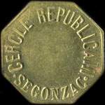 Jeton de 20 centimes �mis par le Cercle R�publicain de Segonzac (16130 - Charente) - avers