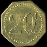 Jeton de 20 centimes �mis par le Cercle R�publicain de Segonzac (16130 - Charente) - revers